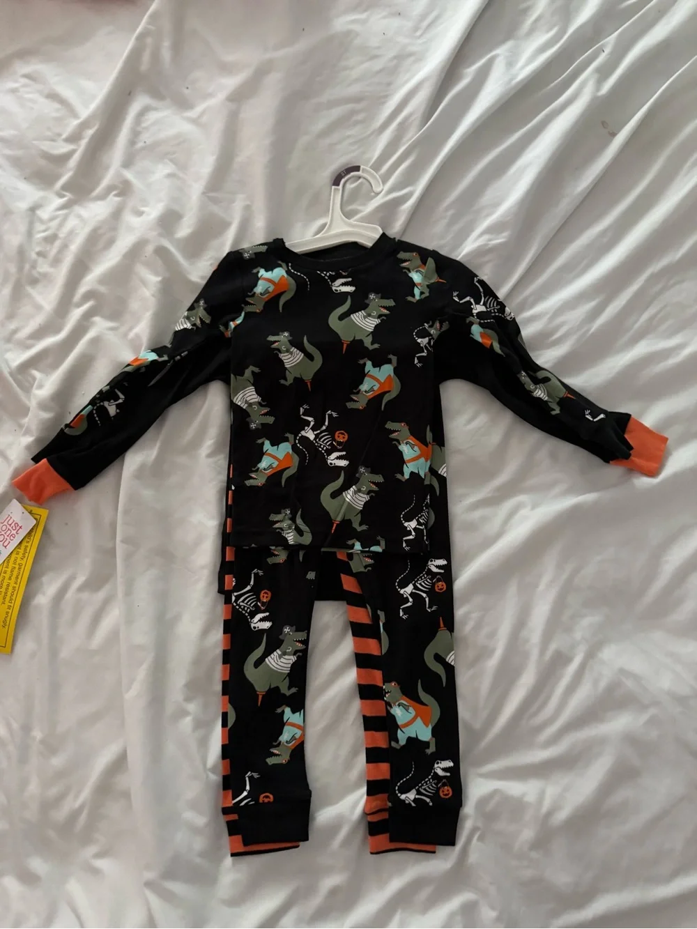 Carter's Black & Orange Skeleton Dino Pajama Set